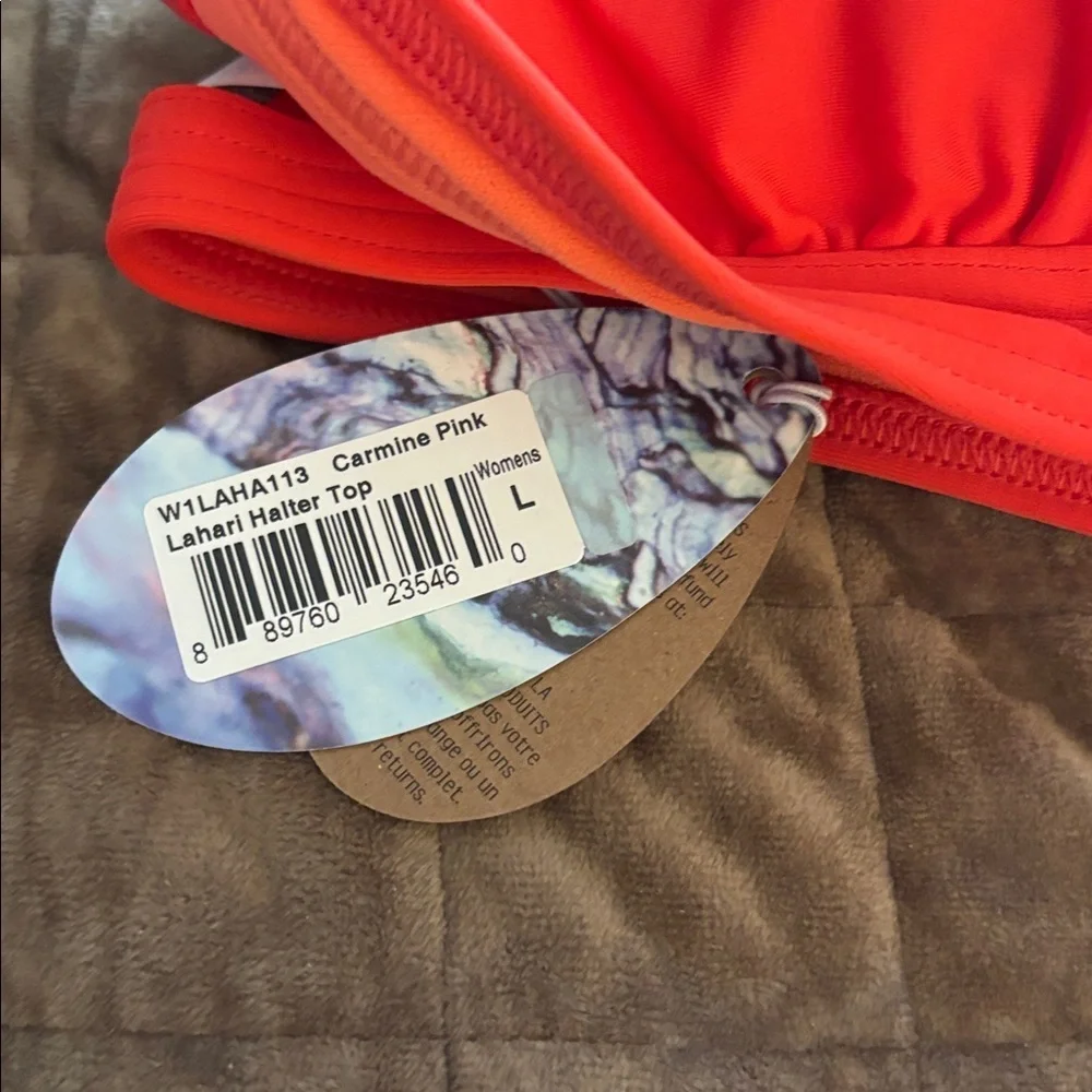 prAna Women's Lahari Halter Swim Top, Carmine Pink Prana Halter Bikini Triangle